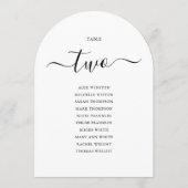 Elegante Zwarte Script Gebogen Tafel Stoelen Chart Kaart (Achterkant)