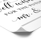 Elegante Zwarte Script Huwelijkswensen Poster (Hoek)