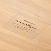Elegante Zwarte Script Minimaal Formeel Huwelijk Acryl Uitnodigingen (Laagn)
