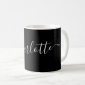 Elegante Zwarte Script Moderne Naam Persoonlijk Koffiemok (Voorkant rechts)