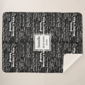 Elegante Zwarte Script Moederdag Gepersonaliseerd Sherpa Deken (Voorkant (horizontaal))