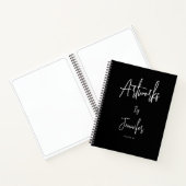 Elegante zwarte script naam kunstwerk schetsboek notitieboek (Binnen)