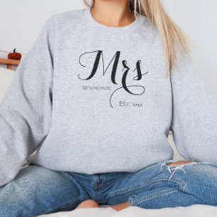 Elegante Zwarte Script Persoonlijke Bruid Toekomst Trui