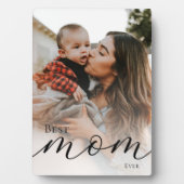 Elegante Zwarte Script Simpele Beste Moeder Ooit F Fotoplaat (voorkant)