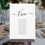 Elegante Zwarte Script Tafel Nummer 2 Zitplaatskaa Kaart