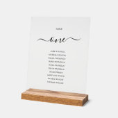 Elegante Zwarte Script Tafel Nummer Zitplaatskaart Acryl Bord (Hoek)