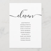 Elegante Zwarte Script Tafelnummer 11 Stoelenplatt (Achterkant)