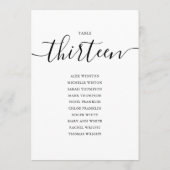 Elegante Zwarte Script Tafelnummer 13 Zitplaatskaa (Achterkant)