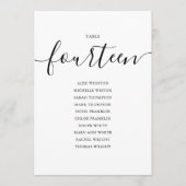 Elegante Zwarte Script Tafelnummer 14 Stoelenplatt (Voorkant)