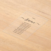 Elegante Zwarte Script Tafelnummer Stoelenkaart (Laagn)