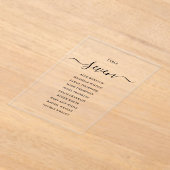 Elegante Zwarte Script Tafelnummer Stoelkaart (Laagn)