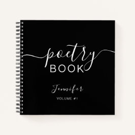 Elegante Zwarte Script Uw Naam Poëzie Notitieboek