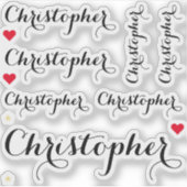 Elegante zwarte scriptnaam Stijlvol aangepast gesn Sticker (Voorkant)