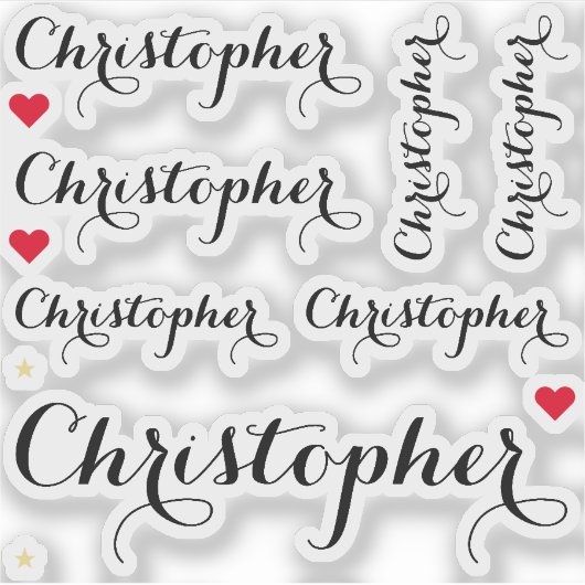 Elegante zwarte scriptnaam Stijlvol aangepast gesn Sticker (Voorkant)