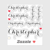 Elegante zwarte scriptnaam Stijlvol aangepast gesn Sticker (Vel)