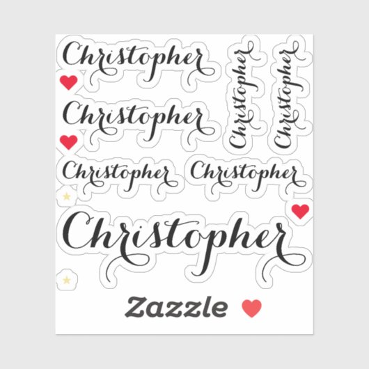 Elegante zwarte scriptnaam Stijlvol aangepast gesn Sticker (Vel)