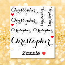 Elegante zwarte scriptnaam Stijlvol aangepast gesn Sticker