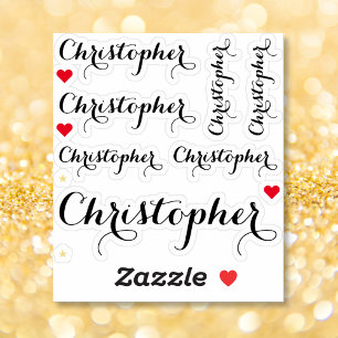 Elegante zwarte scriptnaam Stijlvol aangepast gesn Sticker