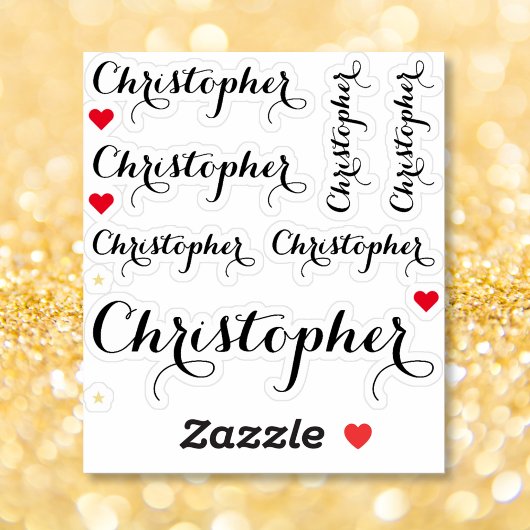 Elegante zwarte scriptnaam Stijlvol aangepast gesn Sticker