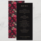 Elegante Zwarte Serif Trouwmenu Menu (Voorkant / Achterkant)
