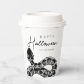 Elegante zwarte slang Halloween Papieren Bekers (Achterkant)