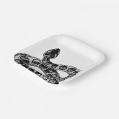 Elegante zwarte slang Halloween Papieren Bordje (Gebogen)