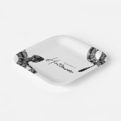 Elegante zwarte slang Halloween Papieren Bordje (Gebogen)