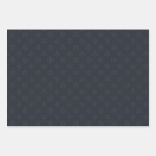 Elegante zwarte sneeuwvlok kerstcadeau inpakpapier vel (Voorkant)