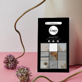 Elegante zwarte sociale media Instagram fotocollag Visitekaartje