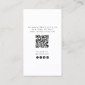 Elegante zwarte sociale media QR-code Visitekaartje (Achterkant)