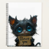 Elegante zwarte spiraalIk hou van je Planner (Voorkant)