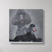 Elegante zwarte standaard poedelsamenstelling canvas afdruk (Voorkant)