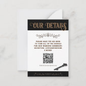 Elegante zwarte Steampunk RSVP-kaart Notitiekaartje (Voorkant)