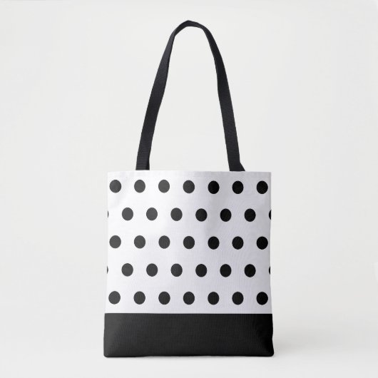 Elegante zwarte stippen tote bag (Voorkant)