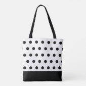 Elegante zwarte stippen tote bag (Achterkant)