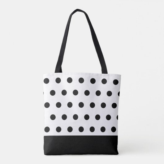 Elegante zwarte stippen tote bag (Achterkant)