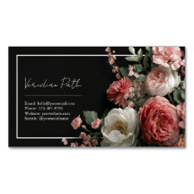 Elegante Zwarte Stof Rose Pioen Bloemig