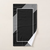 Elegante zwarte streep wit geometrisch bad handdoek (Handdoek)