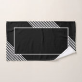 Elegante zwarte streep wit geometrisch bad handdoek (Handdoek)