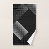 Elegante zwarte streep witte polka punt geometrisc bad handdoek (Handdoek)