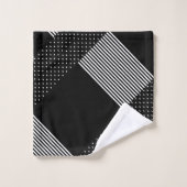 Elegante zwarte streep witte polka punt geometrisc bad handdoek (Wasdoekje)