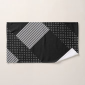 Elegante zwarte streep witte polka punt geometrisc bad handdoek (Handdoek)