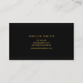 Elegante zwarte strepen Borstel Script Nails Visitekaartje (Achterkant)
