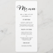 Elegante zwarte strepen bruiloft menu (Voorkant)