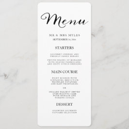 Elegante zwarte strepen bruiloft menu