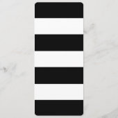 Elegante zwarte strepen bruiloft menu (Achterkant)
