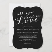 Elegante zwarte strepen bruiloft uitnodiging (Voorkant)