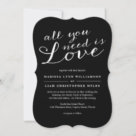 Elegante zwarte strepen bruiloft uitnodiging