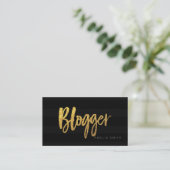 Elegante zwarte strepen Script Blogger Social Medi Visitekaartje (Staand voorkant)