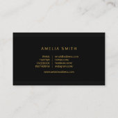 Elegante zwarte strepen Script Blogger Social Medi Visitekaartje (Achterkant)